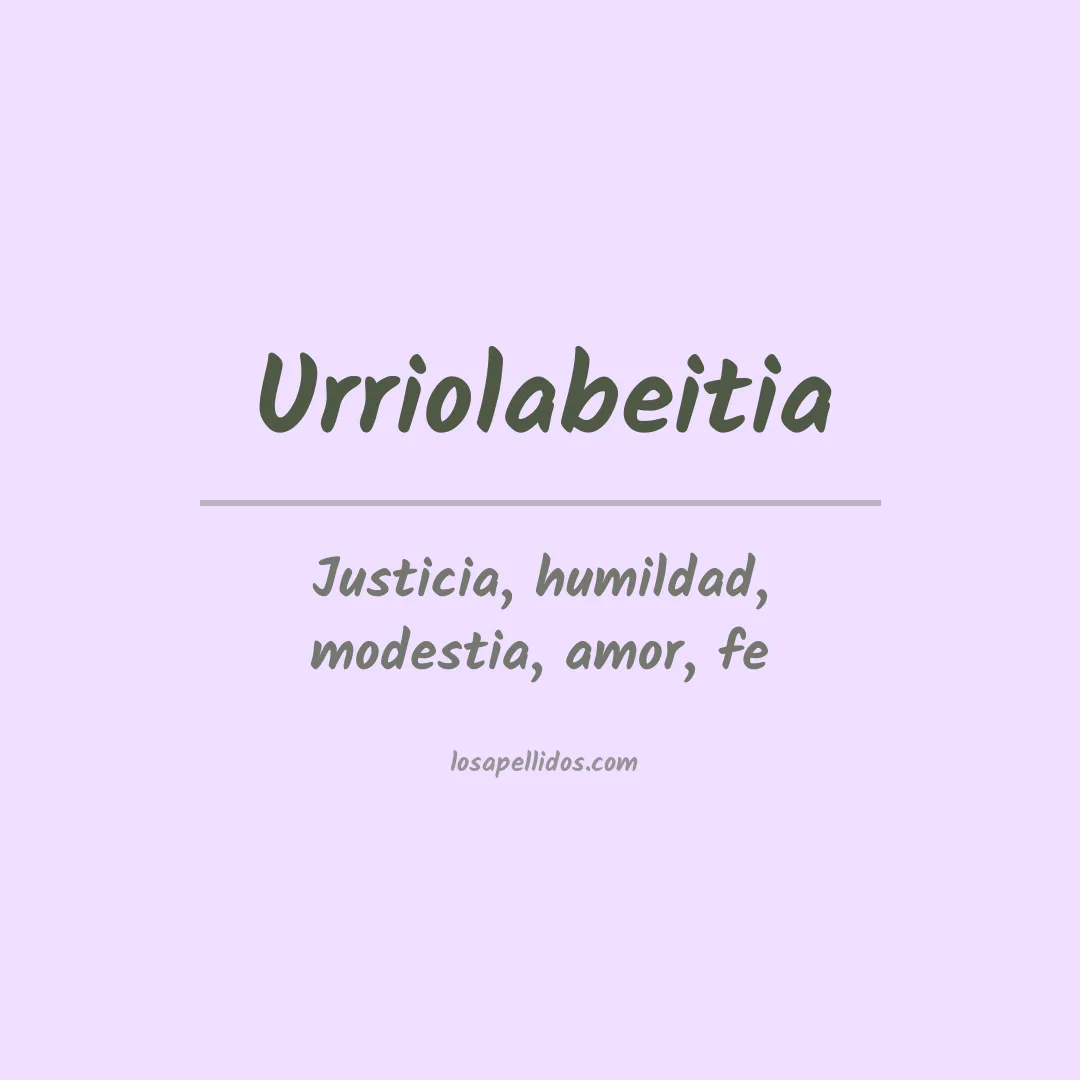 Significado del Apellido Urriolabeitia