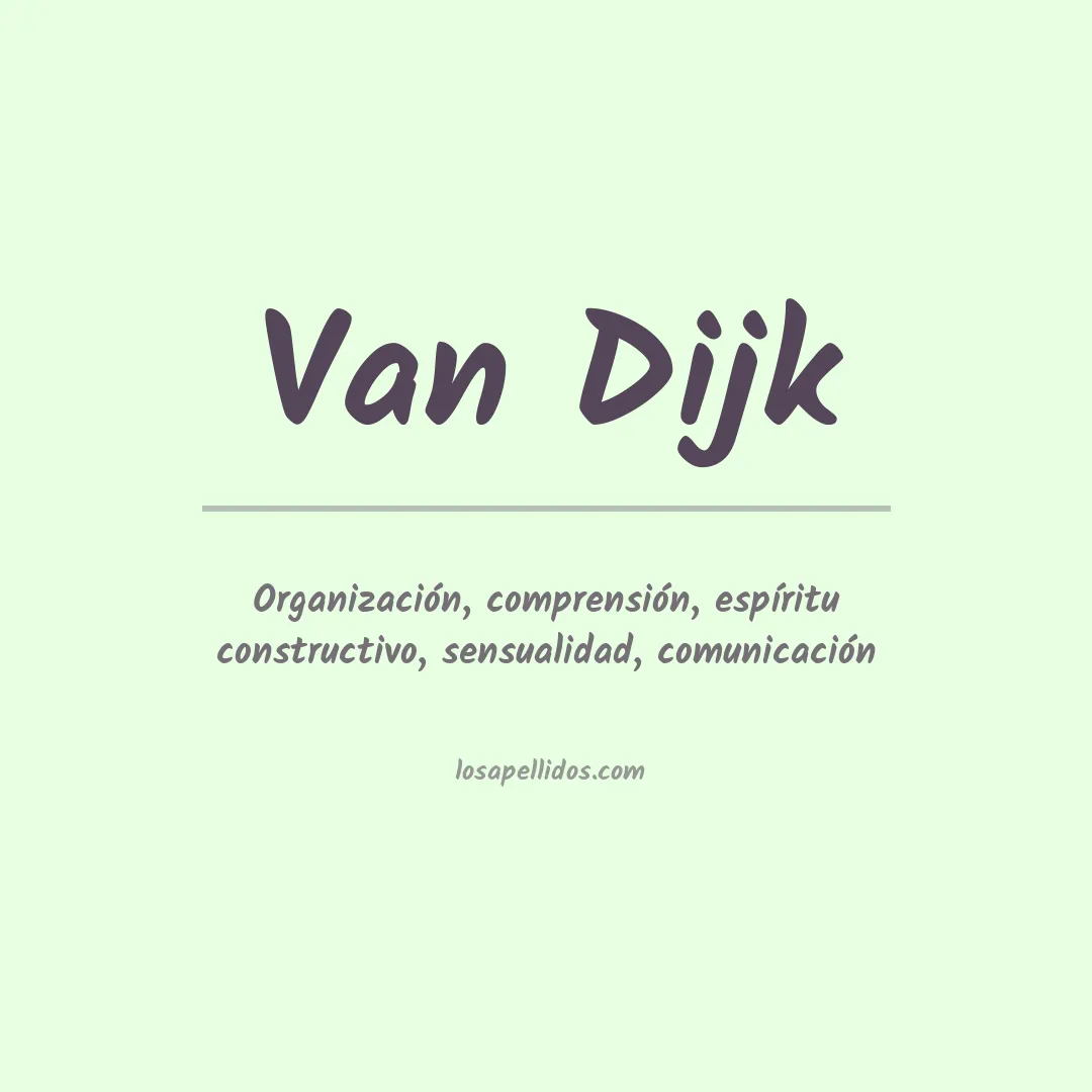 Apellido Van dijk