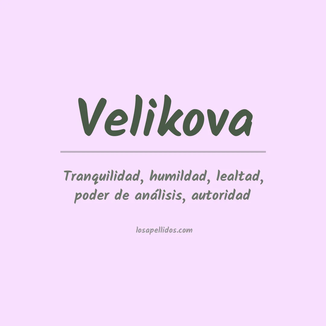 Apellido Velikova