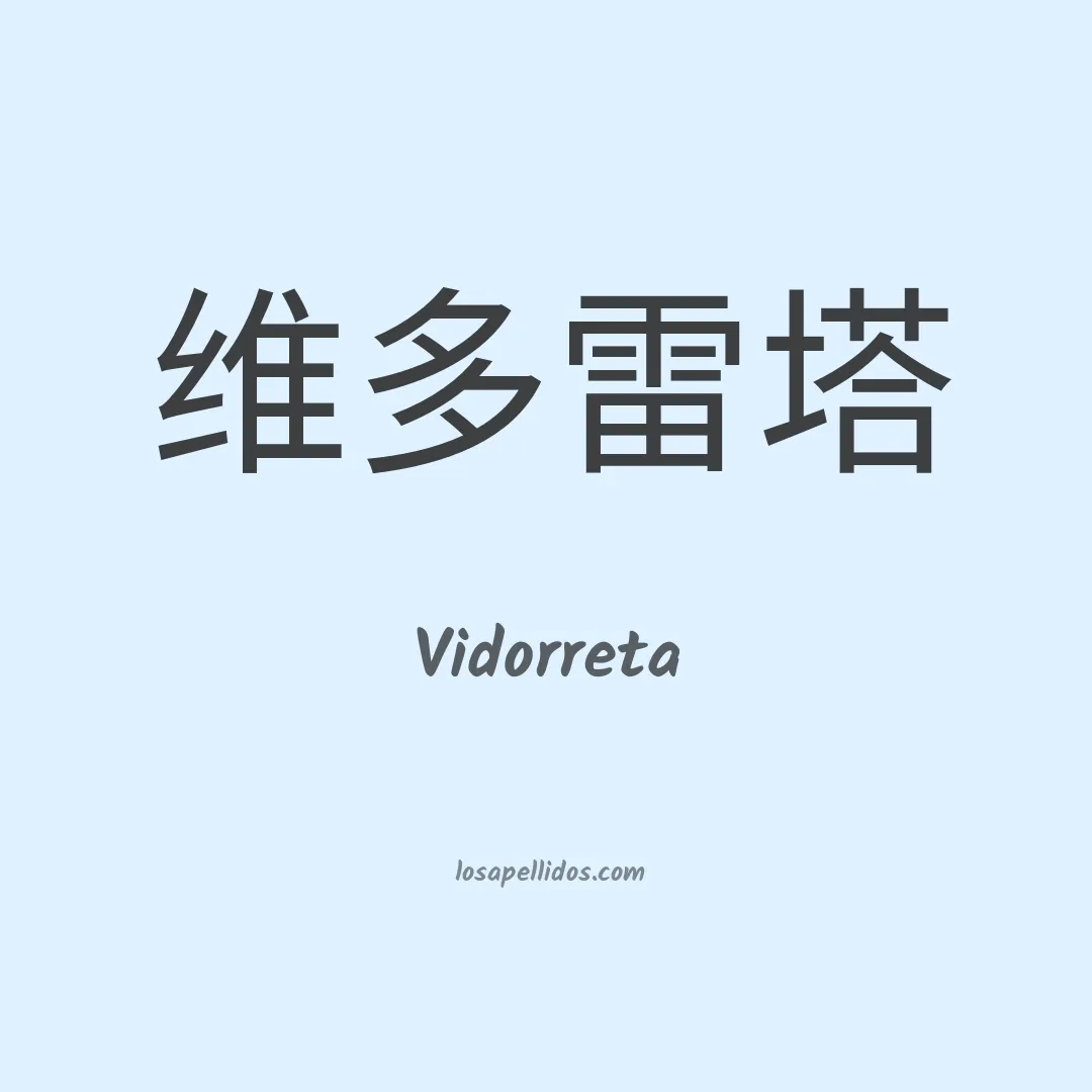 Vidorreta en chino