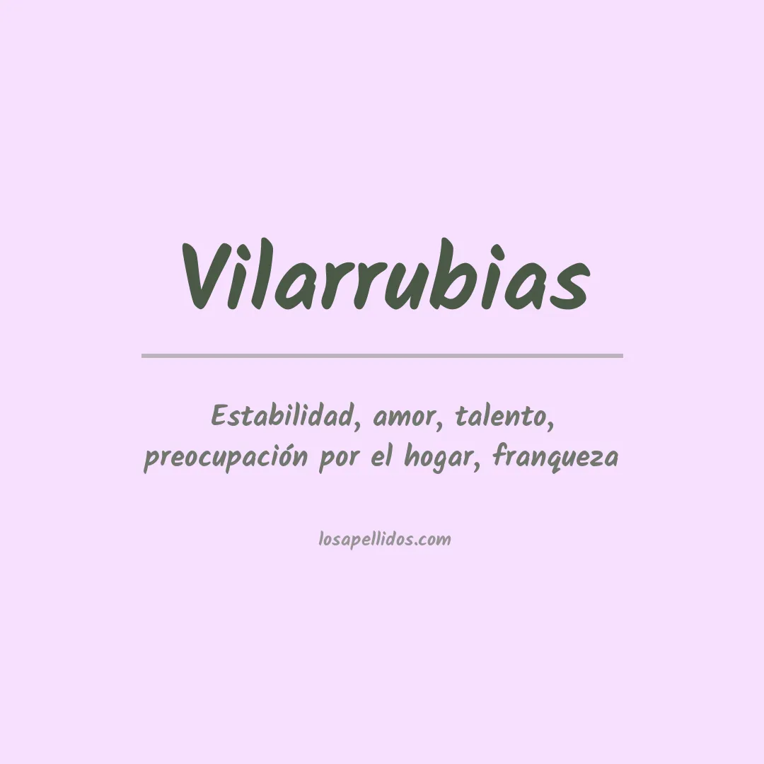 Significado del Apellido Vilarrubias