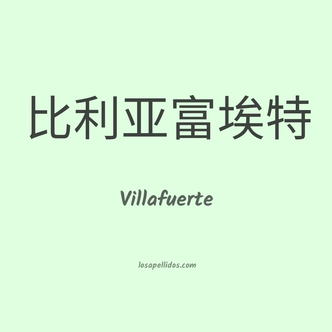 Villafuerte en chino