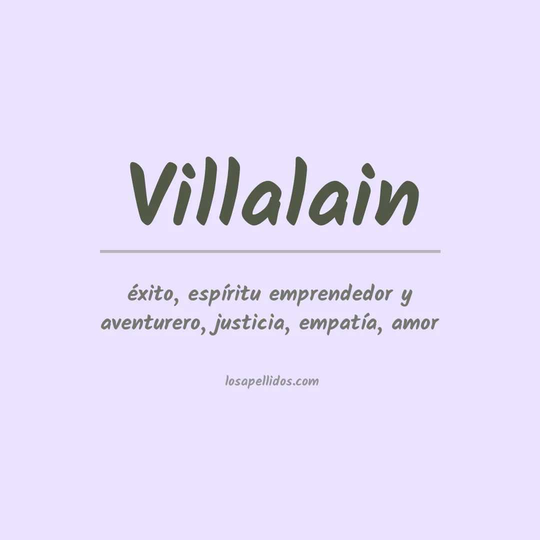 Significado del Apellido Villalain