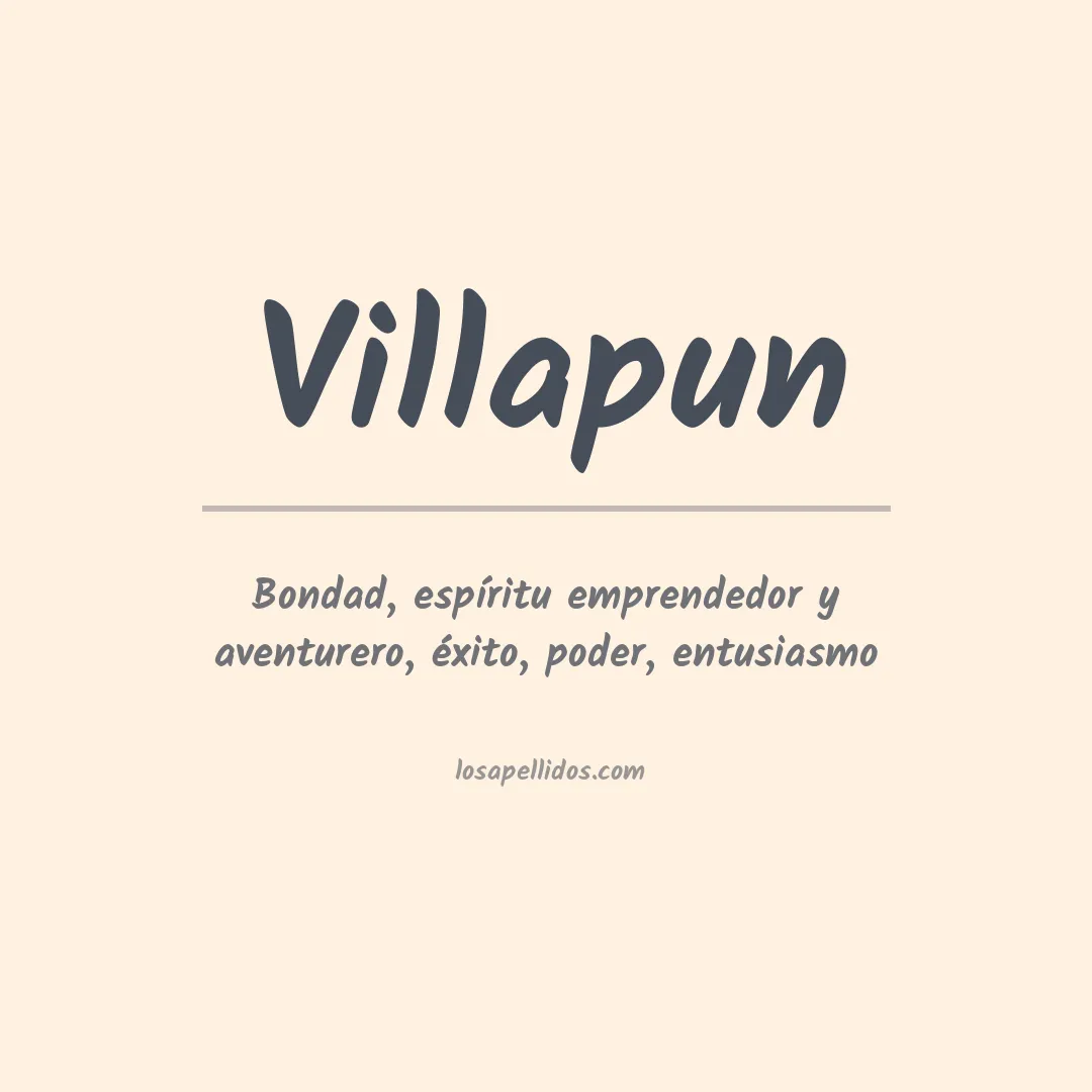 Significado del Apellido Villapun