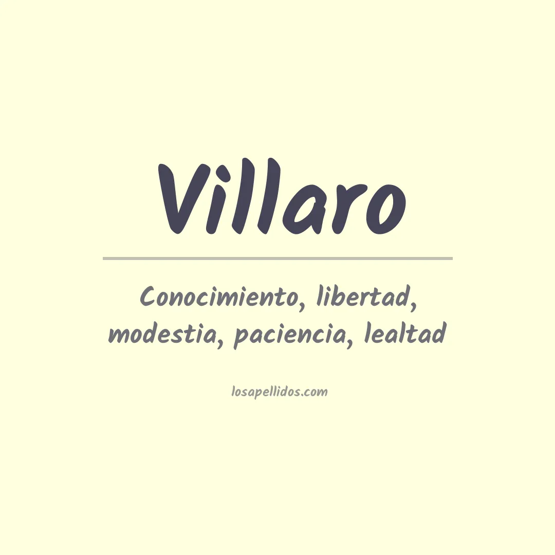 Significado del Apellido Villaro