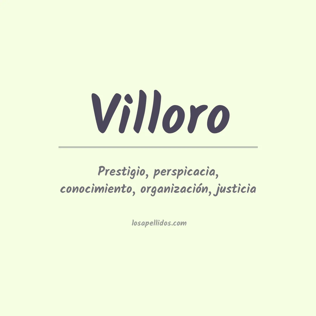 Significado del Apellido Villoro