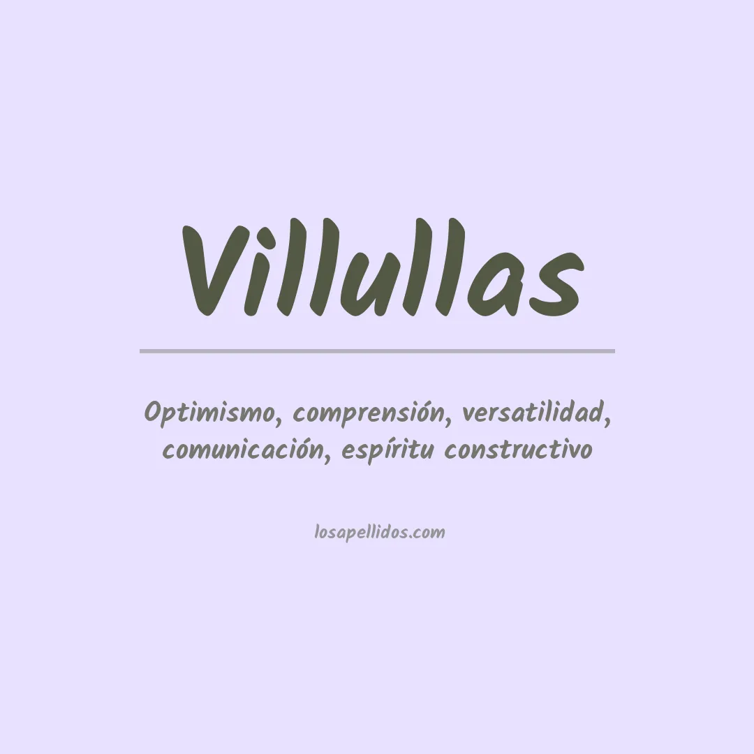 Significado del Apellido Villullas