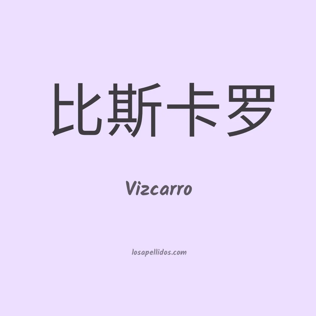 Vizcarro en chino