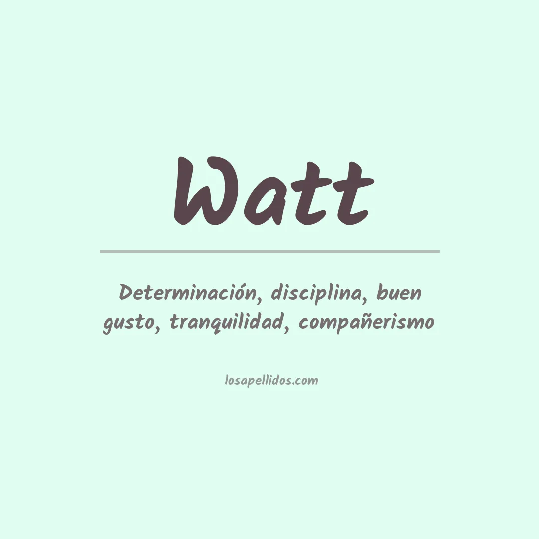 Apellido Watt