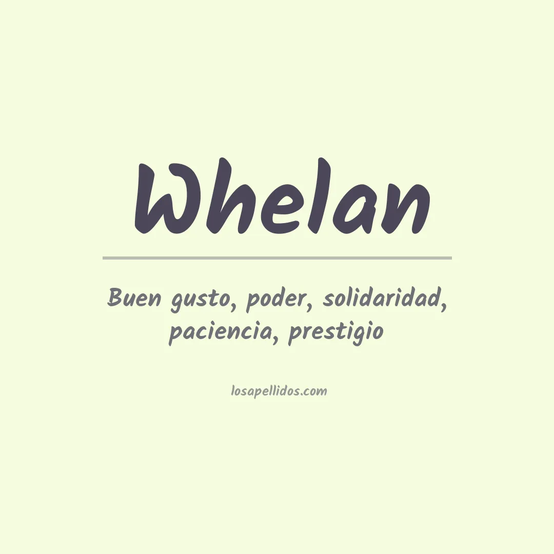 Apellido Whelan
