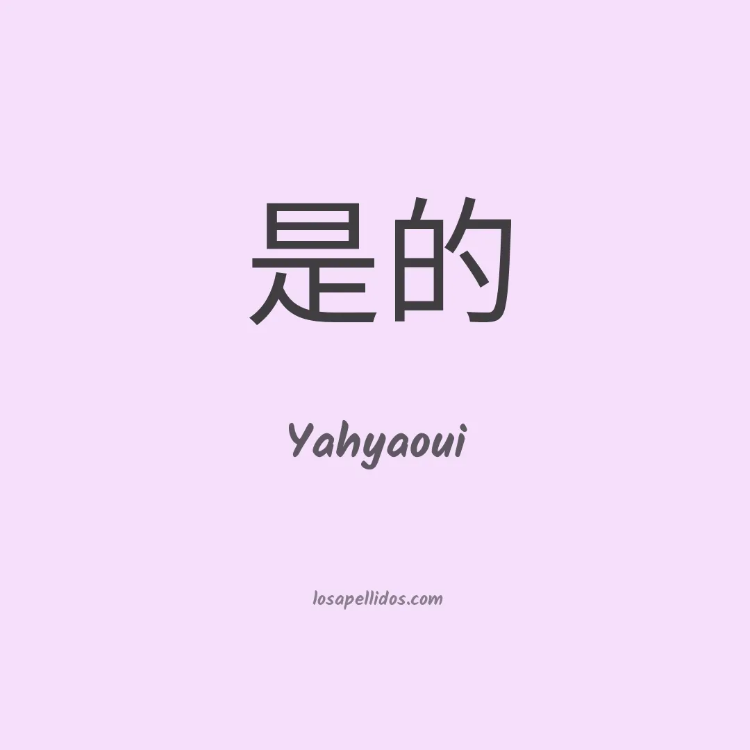 Yahyaoui en chino