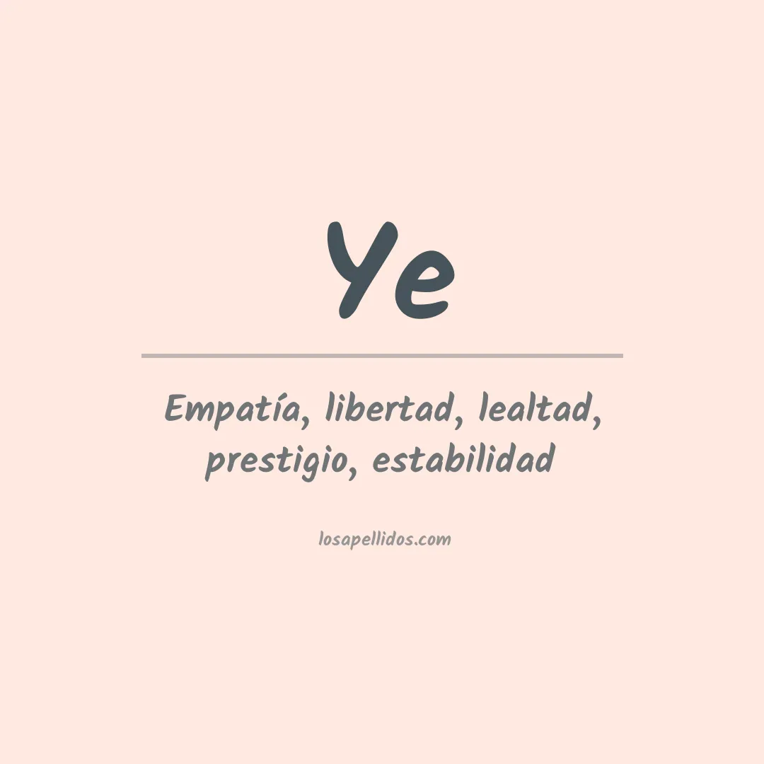 Apellido Ye