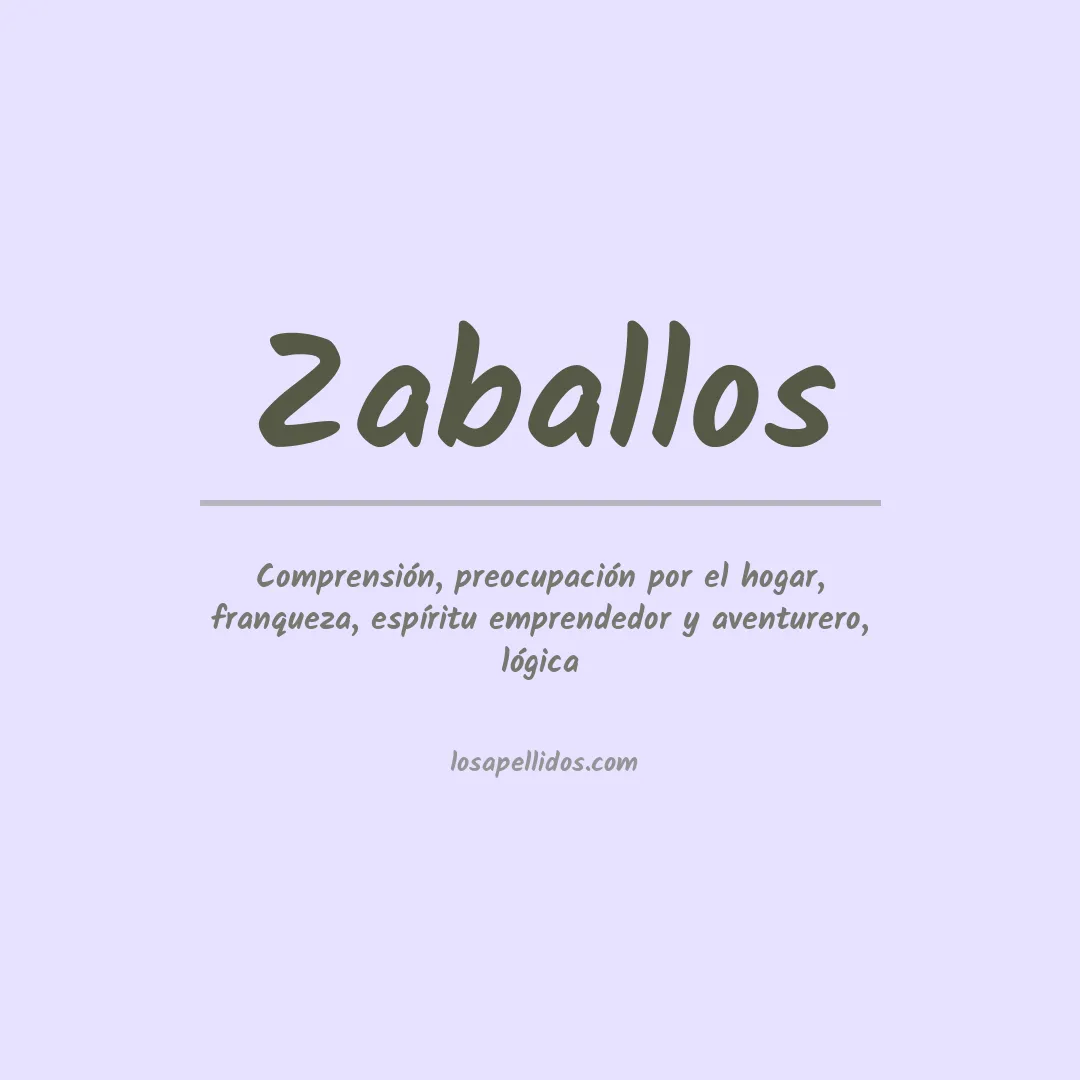 Significado del Apellido Zaballos