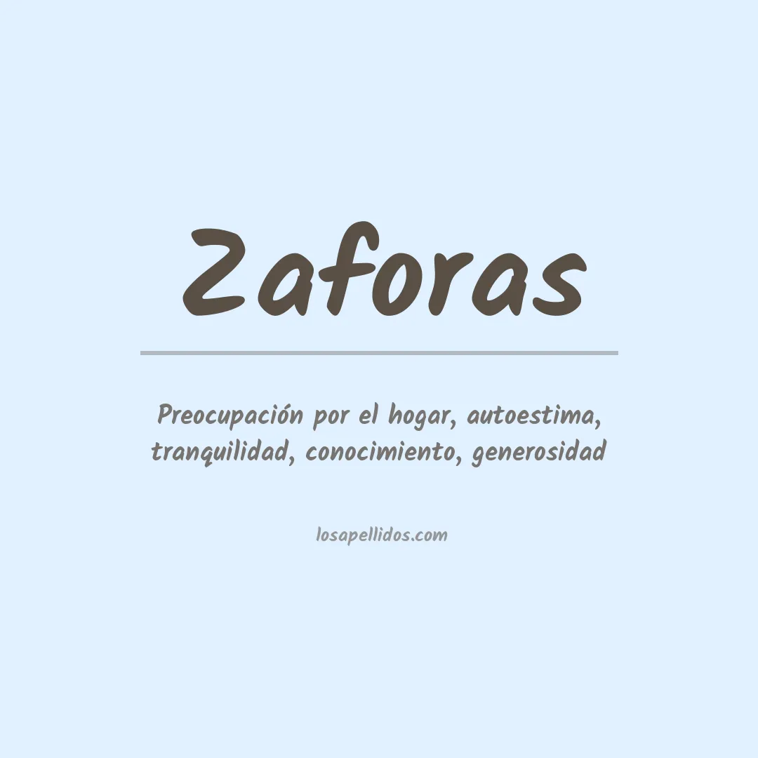 Significado del Apellido Zaforas
