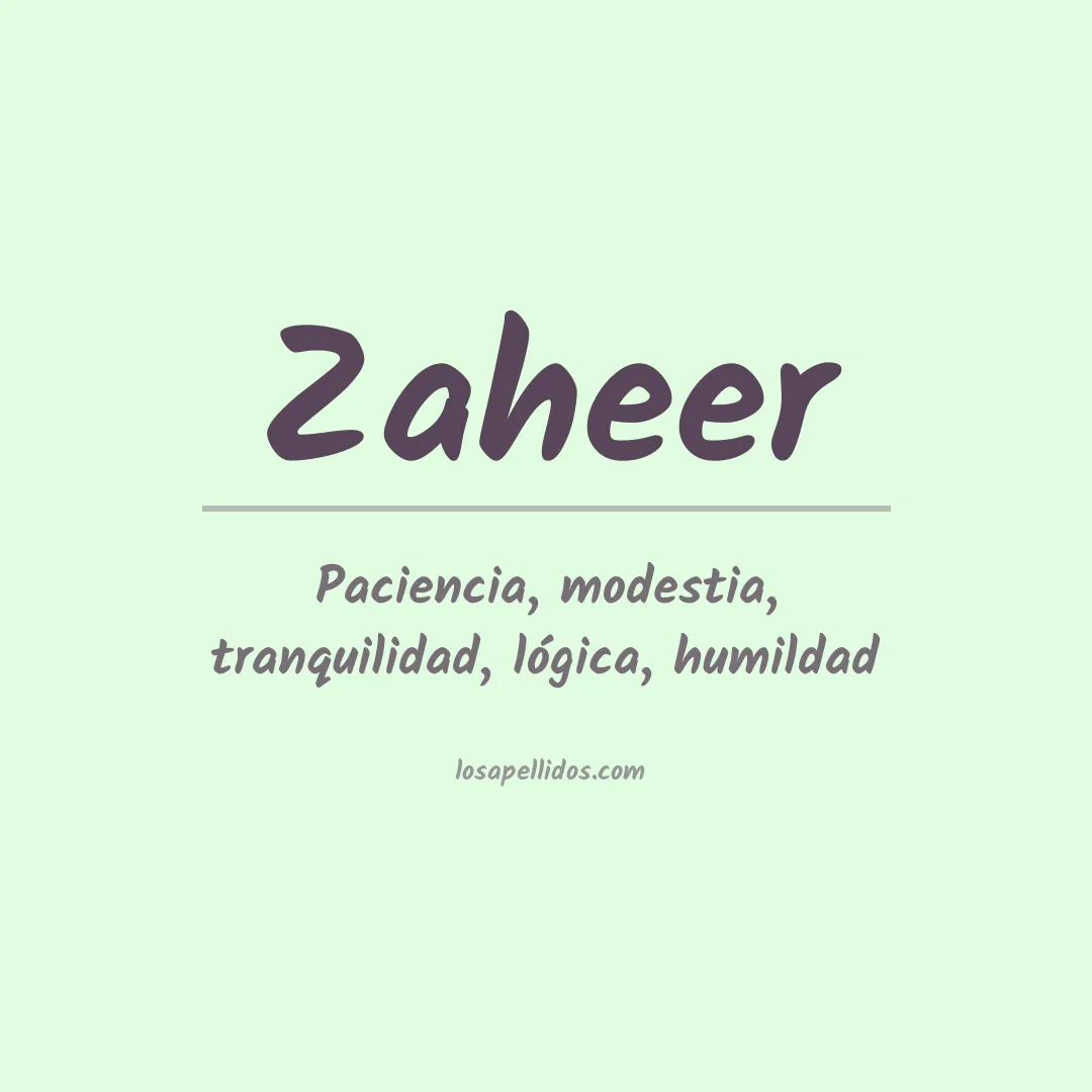 Apellido Zaheer