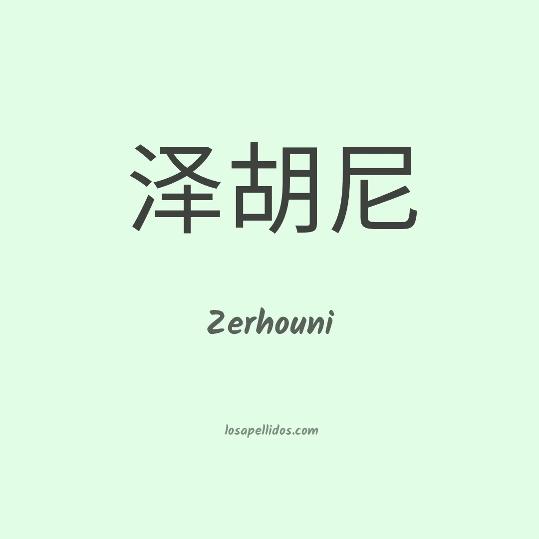 Zerhouni en chino