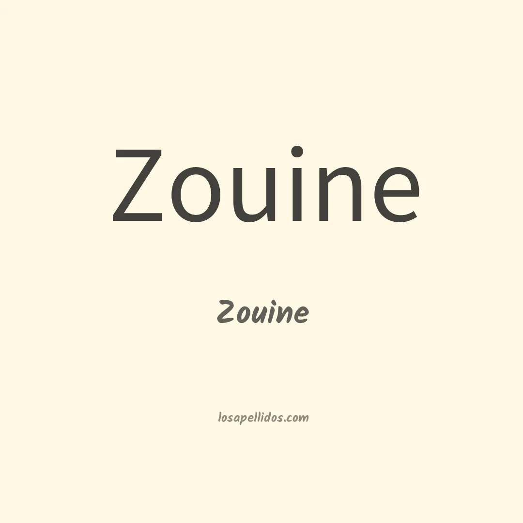 Zouine en chino