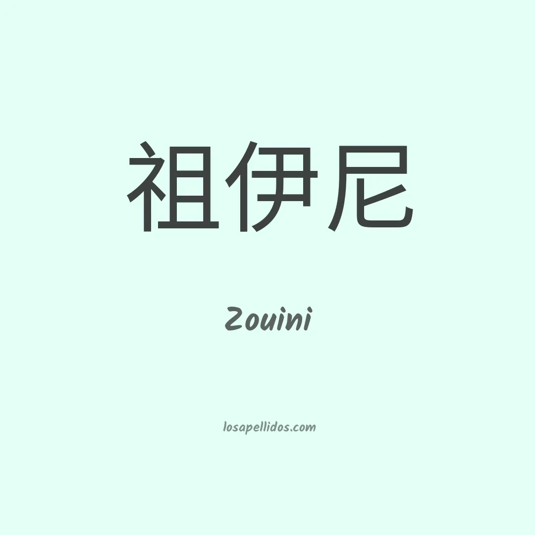 Zouini en chino