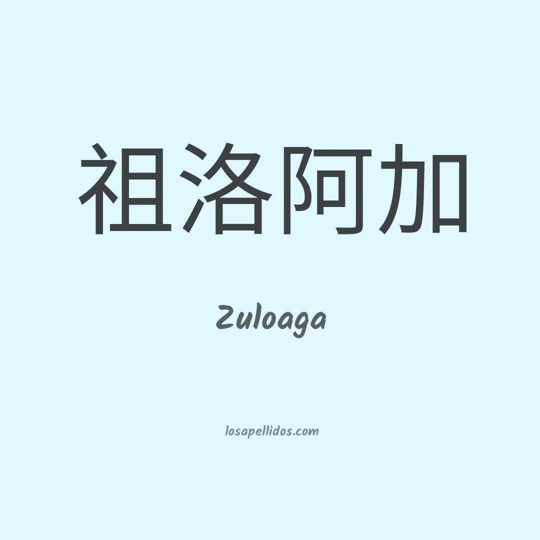 Zuloaga en chino
